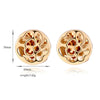 Temperament Hollow Rose Flower Zircon Ear Studs   gold plated yellow zircon - Mega Save Wholesale & Retail - 3