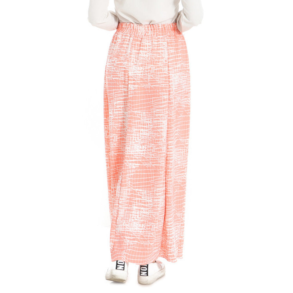 Muslim Long Bust Skirt Oblique Pattern Bubble Flax   pink - Mega Save Wholesale & Retail - 3