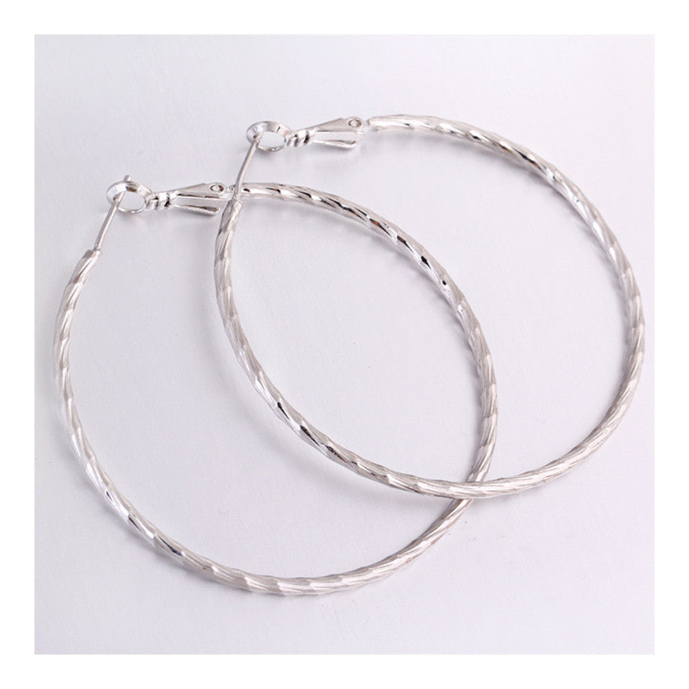 18K Gold Platinum Galvanized Earrings   white - Mega Save Wholesale & Retail - 2