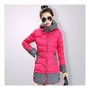 Down Coat Woman Thick Warm Hoodied   rose red   L - Mega Save Wholesale & Retail - 1