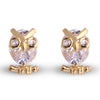Cute Little Bird Zircon 18K Gold Galvanized Ear Studs   white - Mega Save Wholesale & Retail - 1