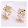Cute Little Bird Zircon 18K Gold Galvanized Ear Studs   white - Mega Save Wholesale & Retail - 2