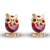 Cute Little Bird Zircon 18K Gold Galvanized Ear Studs   red - Mega Save Wholesale & Retail - 1
