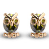 Cute Little Bird Zircon 18K Gold Galvanized Ear Studs   green - Mega Save Wholesale & Retail - 1