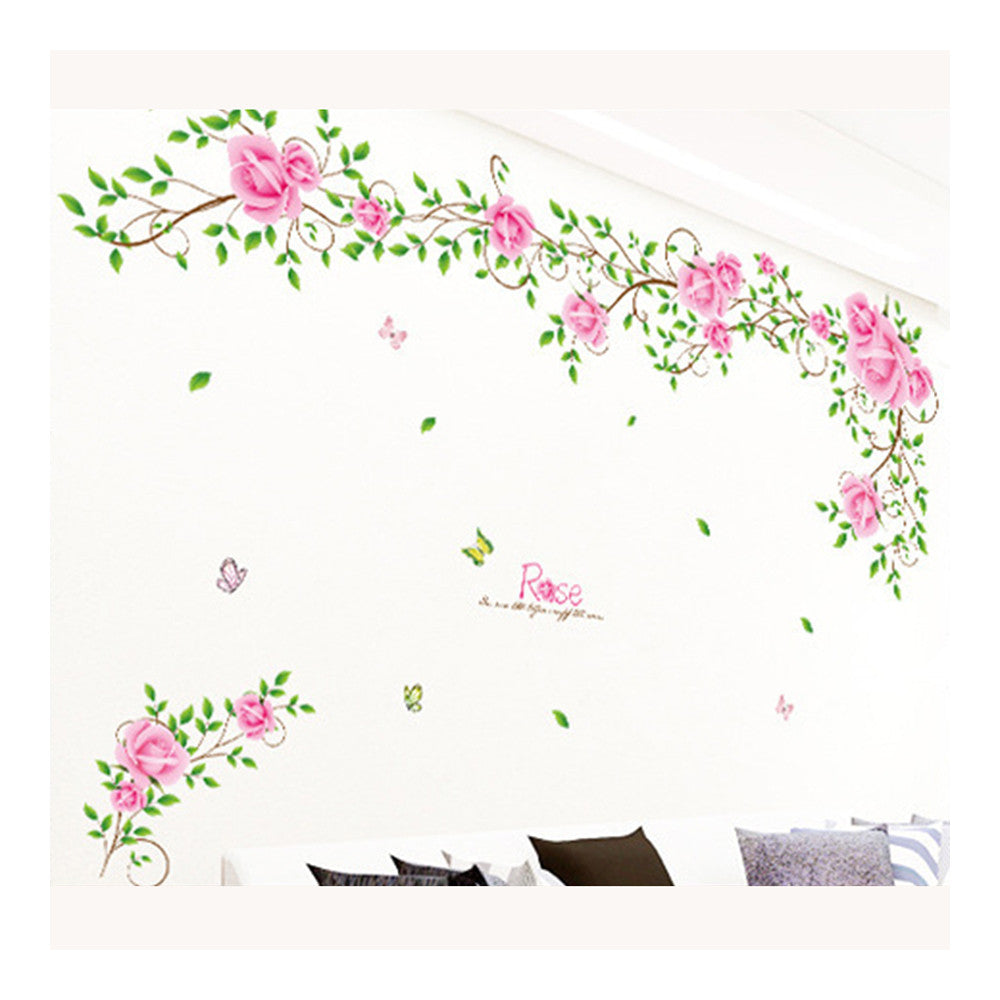 PVC Waterproof Wallpaper Wall Sticker Rose Flower - Mega Save Wholesale & Retail - 1