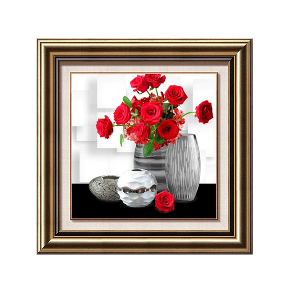 5D Diamond Cross Stitch Pattern Sun Rose Diamond Painting Full-jewelled Living Room Round Diamond Paste - Mega Save Wholesale & Retail