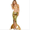 Sexy Golden Mermaid Costume for Women Adult Halloween Fancy Party Cosplay Dress - Mega Save Wholesale & Retail - 2