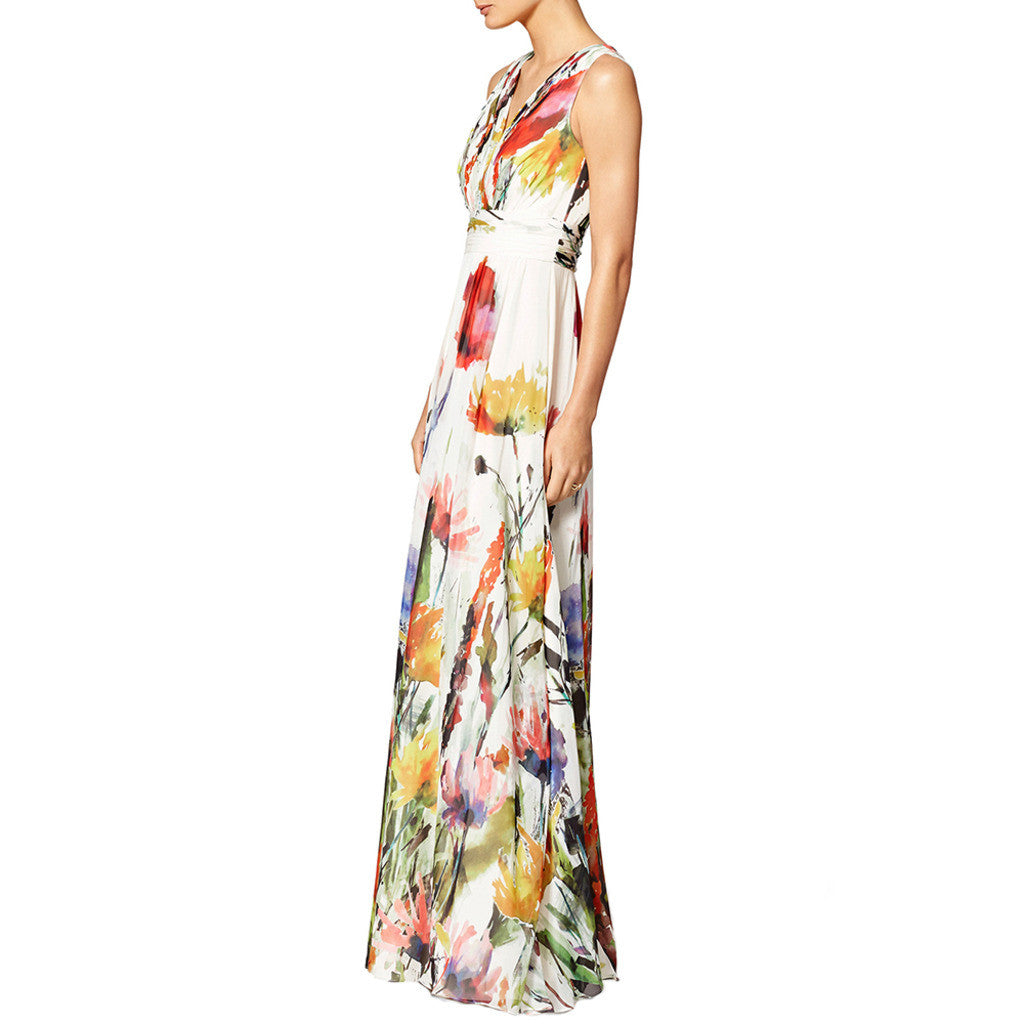 Sexy Deep V-necked Sleeveless Full Long Dress   S - Mega Save Wholesale & Retail - 3