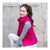 Down Coat Woman Short Slim Thin Light Plus Size Waistcoat   rose red   S - Mega Save Wholesale & Retail - 2