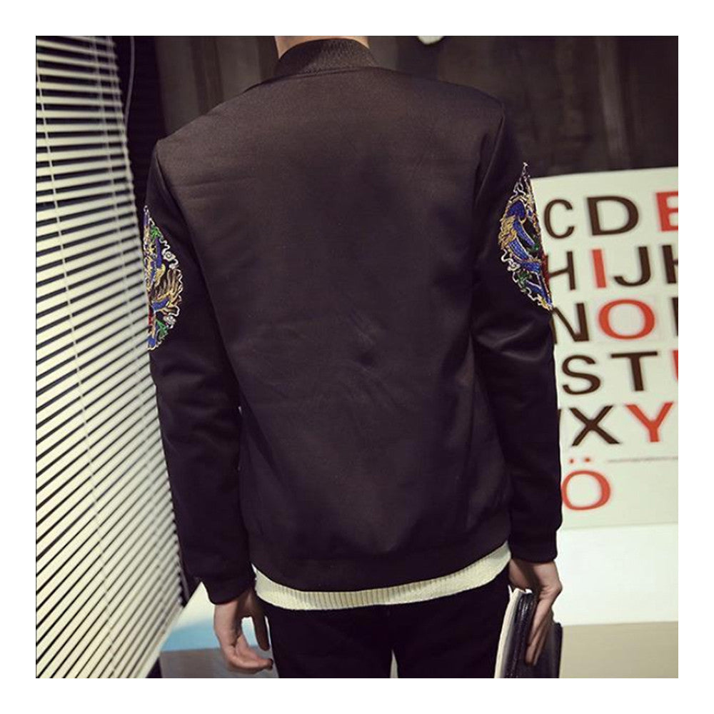 Man Chinese Style Dragon Embroidery Jacket   M - Mega Save Wholesale & Retail - 3