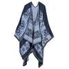Thick Long Decorative Cloak Tippet Scarf    flower grey - Mega Save Wholesale & Retail