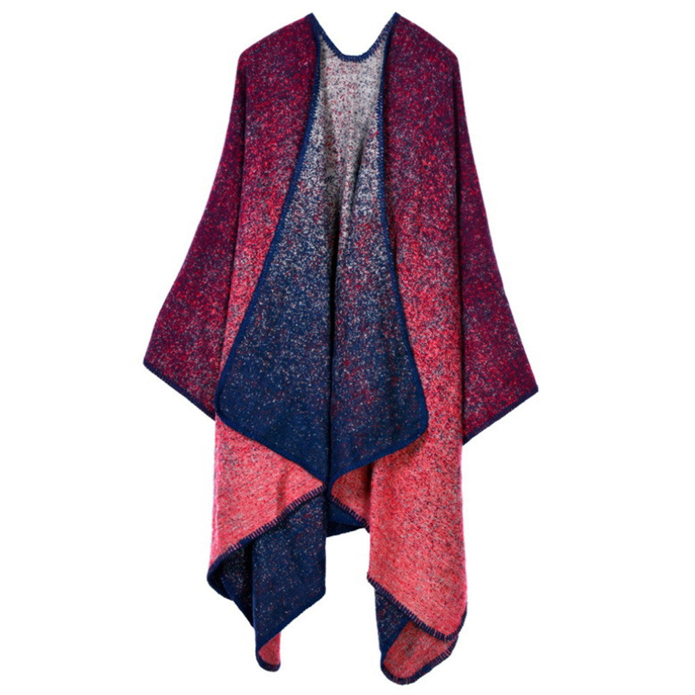 Thick Long Decorative Cloak Tippet Scarf    gradient red - Mega Save Wholesale & Retail