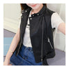 Woman Faux Leather Biker Waistcoat Sleeveless Coat    S - Mega Save Wholesale & Retail - 2