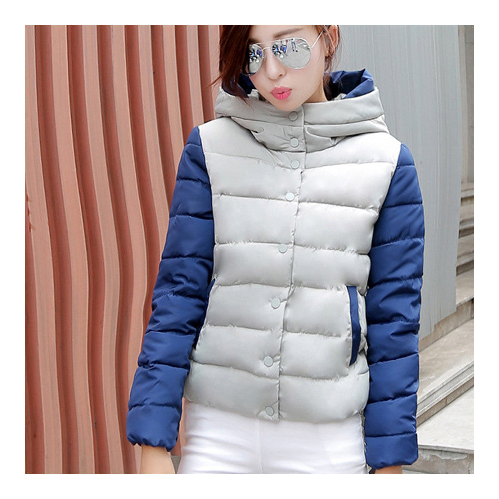 Thin Light Down Coat Woman Hooded Slim Short   grey   M - Mega Save Wholesale & Retail - 2