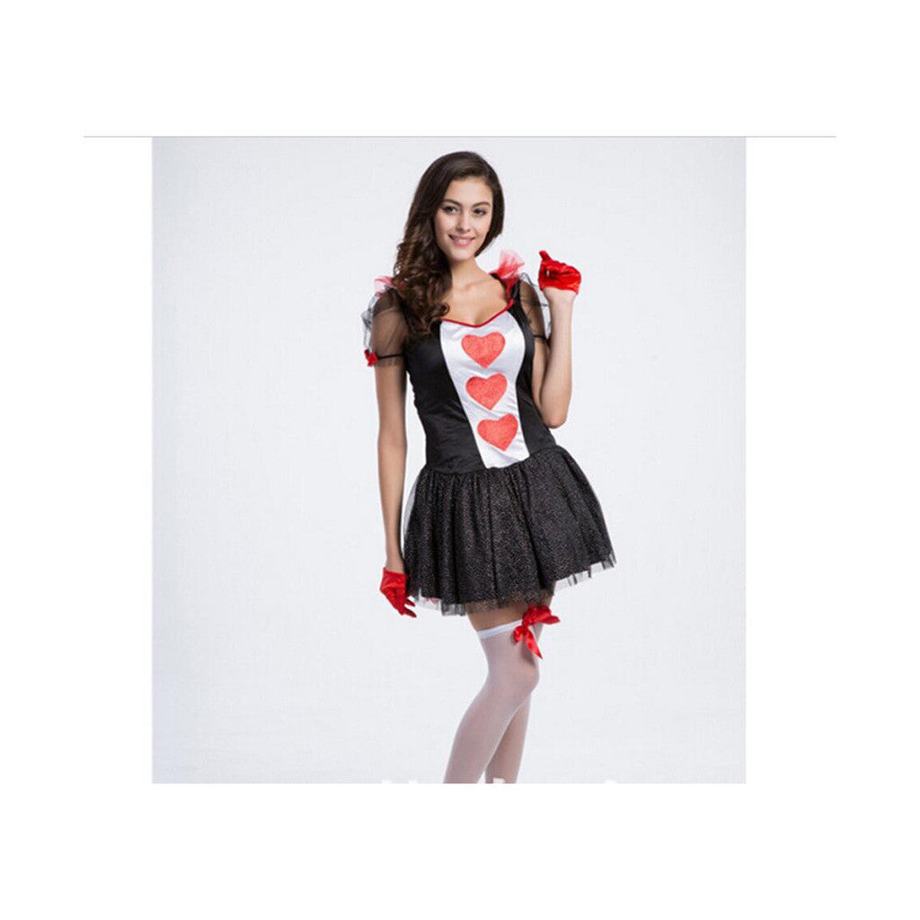 Halloween Costume Red Heart Poke Queen Attire Las Vegas King of Gamble Attire Uniform  M - Mega Save Wholesale & Retail - 1