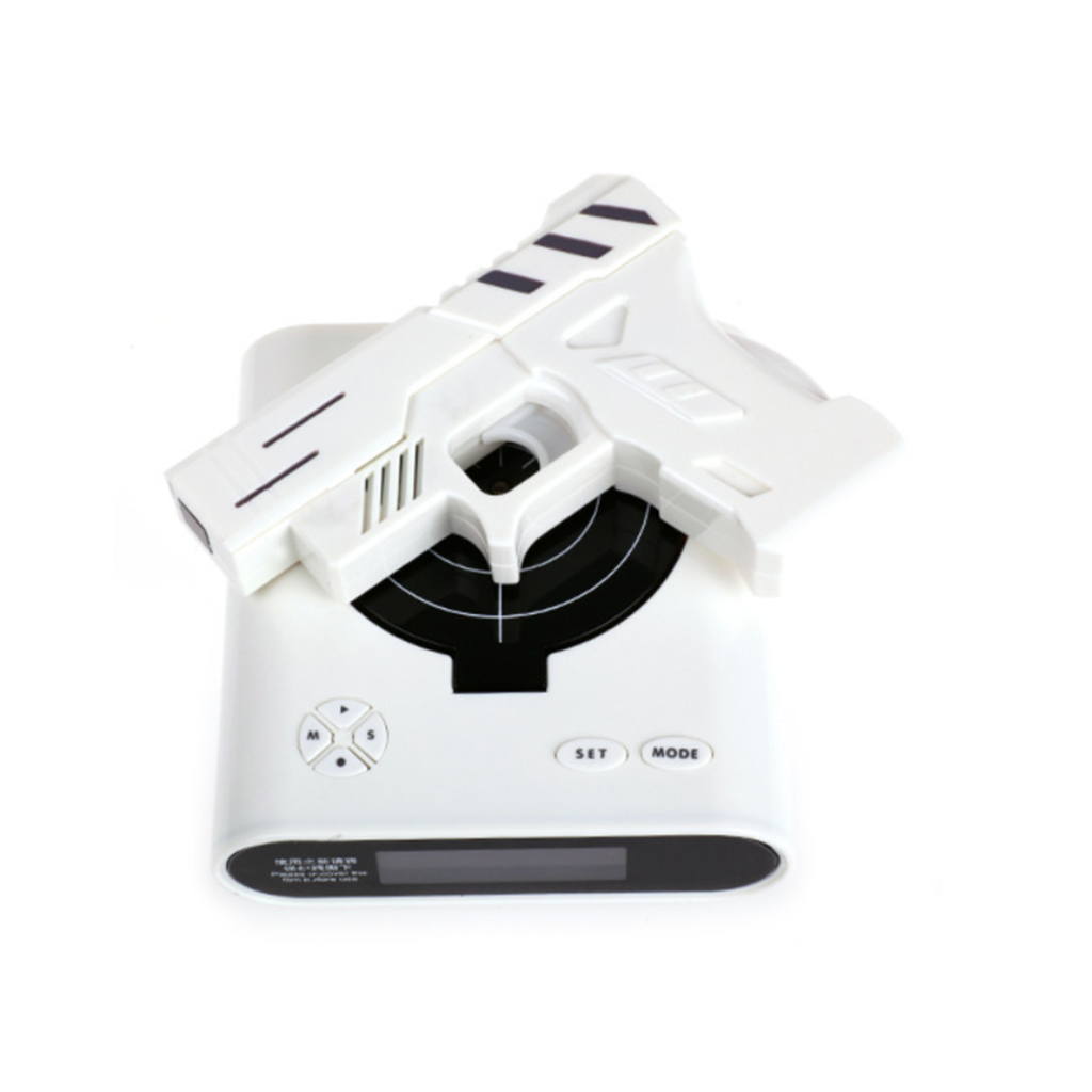 LCD Laser Gun Shooting Target Wake UP Alarm Desk Clock Novelty Gadget Fun Toy - Mega Save Wholesale & Retail - 2