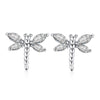 Dragonfly Shape Zircon Earrings   platinum plated white zircon - Mega Save Wholesale & Retail - 1