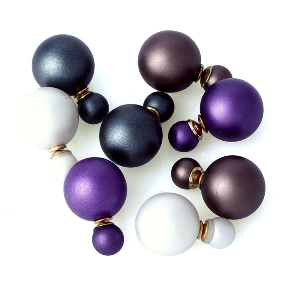 Champagne Bubble Two-sided Pearl Ear Studs   coffee - Mega Save Wholesale & Retail - 2