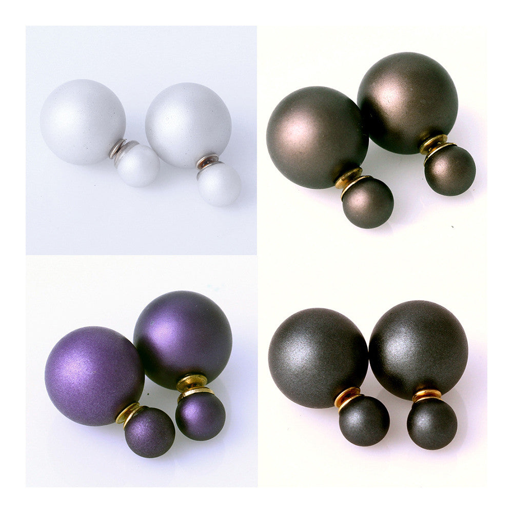 Champagne Bubble Two-sided Pearl Ear Studs   coffee - Mega Save Wholesale & Retail - 3