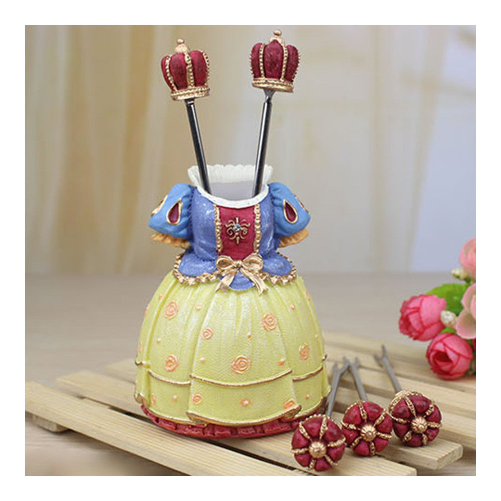 Stainless Steel Fruit Fork Creative Swan Suit   SG-4 pink - Mega Save Wholesale & Retail - 4