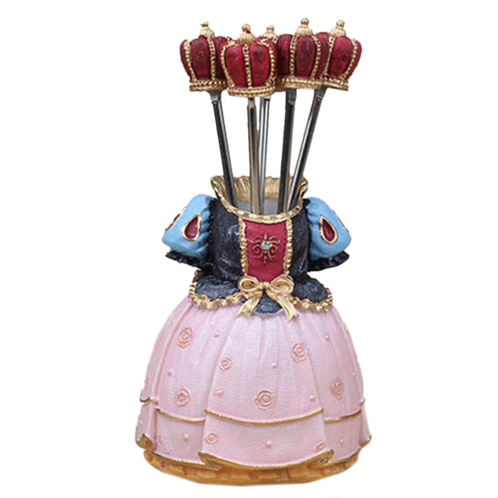 Stainless Steel Fruit Fork Creative Swan Suit   SG-4 pink - Mega Save Wholesale & Retail - 1