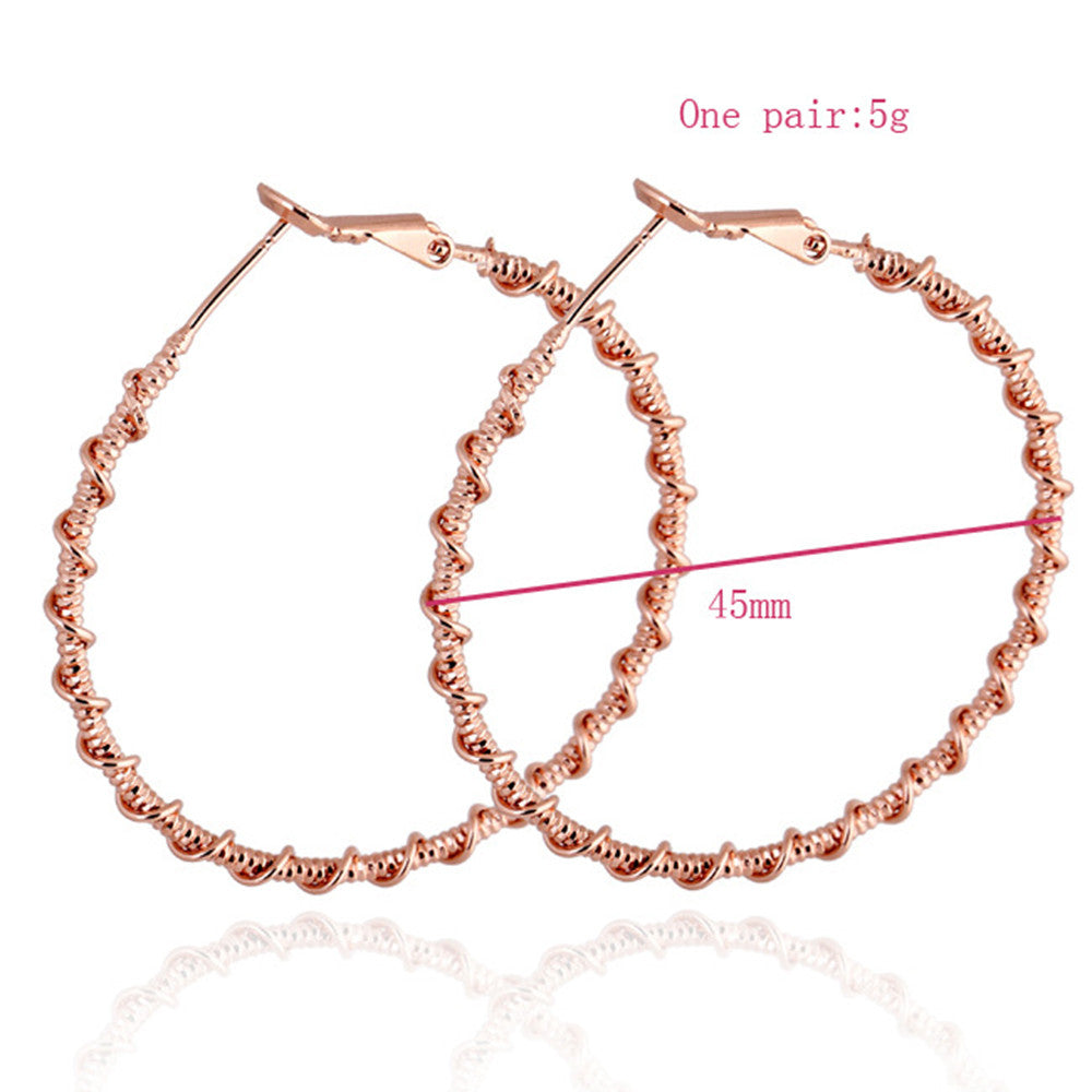 18K Gold Platinum Galvanized Earrings   rose golden - Mega Save Wholesale & Retail - 3