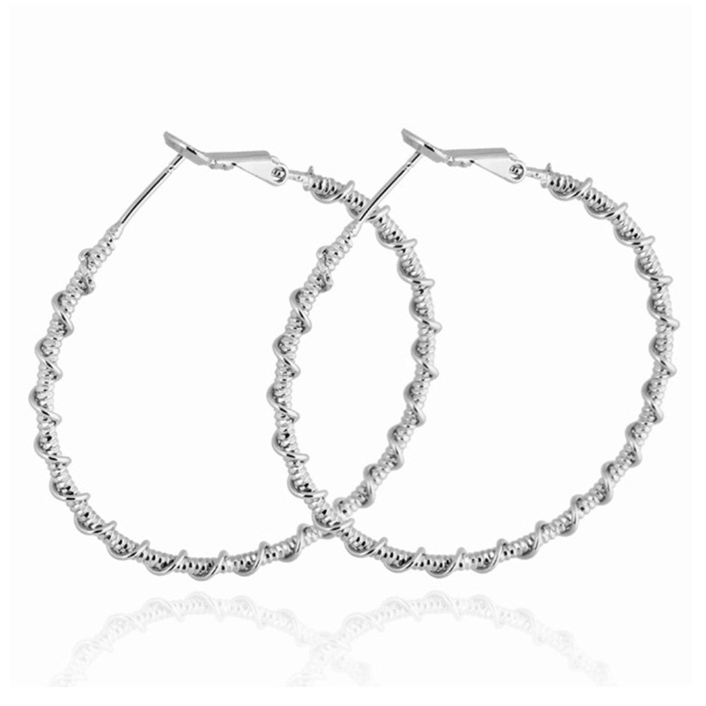 18K Gold Platinum Galvanized Earrings   white - Mega Save Wholesale & Retail - 1