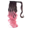 Colorful Gradient Ramp Mgic Tape Wig Horsetail     MST black to cherry pink