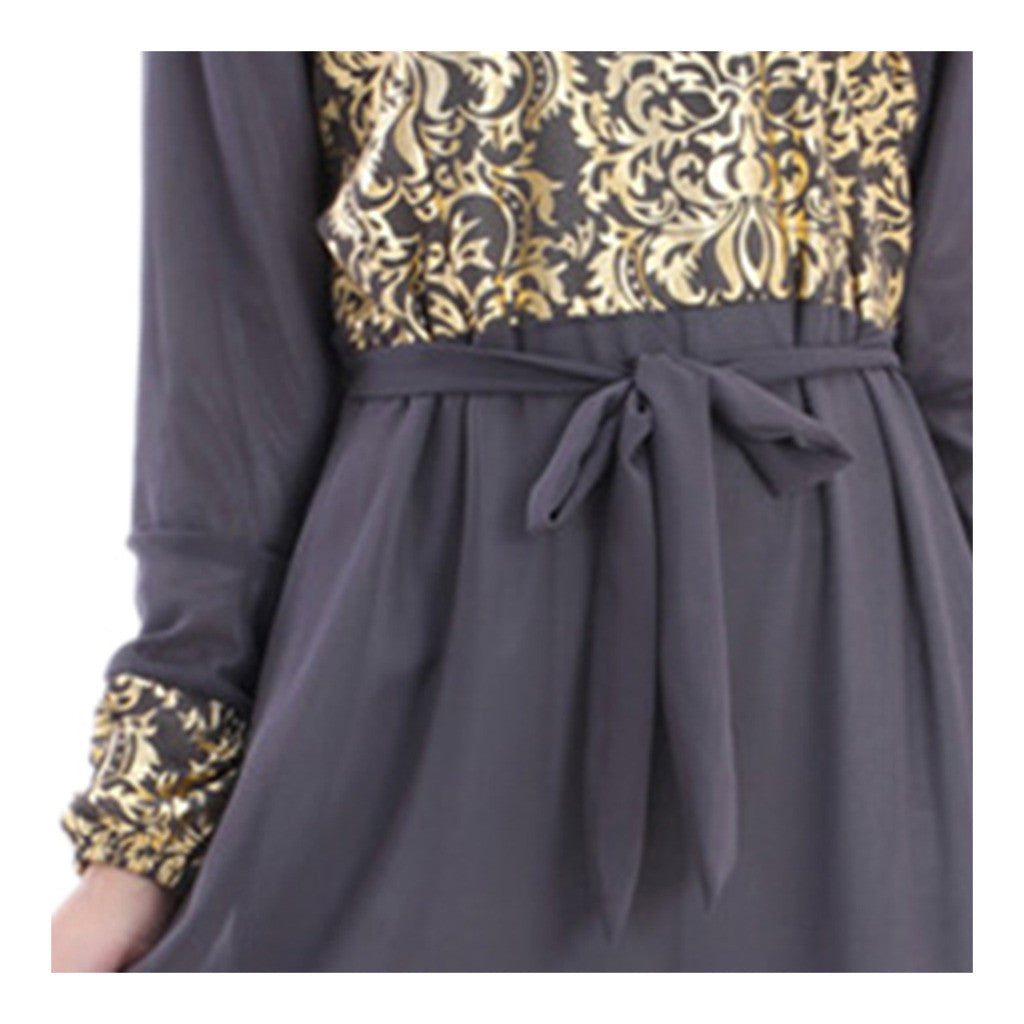 Muslim Long Dress Chiffon Vintage Sunday Clothes   navy - Mega Save Wholesale & Retail - 2