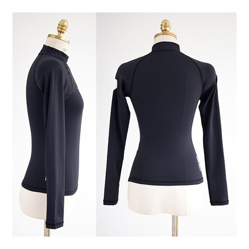 Diving Suit Surfing Long Sleeve Slim Black Printing Tops    S