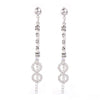 Stylish Fashionable Ear Studs Galvanized Silver Long Chains - Mega Save Wholesale & Retail - 1