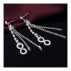 Stylish Fashionable Ear Studs Galvanized Silver Long Chains - Mega Save Wholesale & Retail - 2