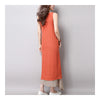 Cotton&Flax Dress Loose Vest Skirt   orange  M - Mega Save Wholesale & Retail - 2