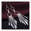Long Earrings Tassel Silver Galvanized - Mega Save Wholesale & Retail - 3