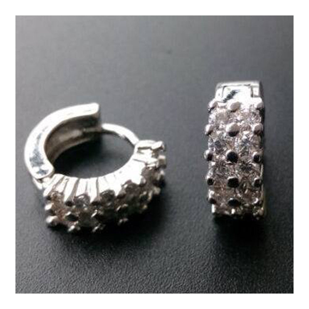 Earrings 925 Pure Silver Double Row - Mega Save Wholesale & Retail - 2