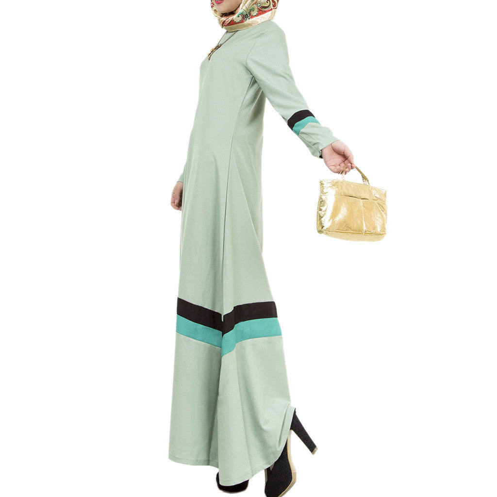 Muslim Motley Floor-length Long Dress   orange - Mega Save Wholesale & Retail - 9