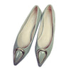 Ox Horn Metal Pointed Low-cut Women Thin Shoes  grey  35 - Mega Save Wholesale & Retail