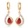 Fake Gold Earrings 18K     gold plated red zircon - Mega Save Wholesale & Retail - 1
