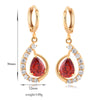 Fake Gold Earrings 18K     gold plated red zircon - Mega Save Wholesale & Retail - 3