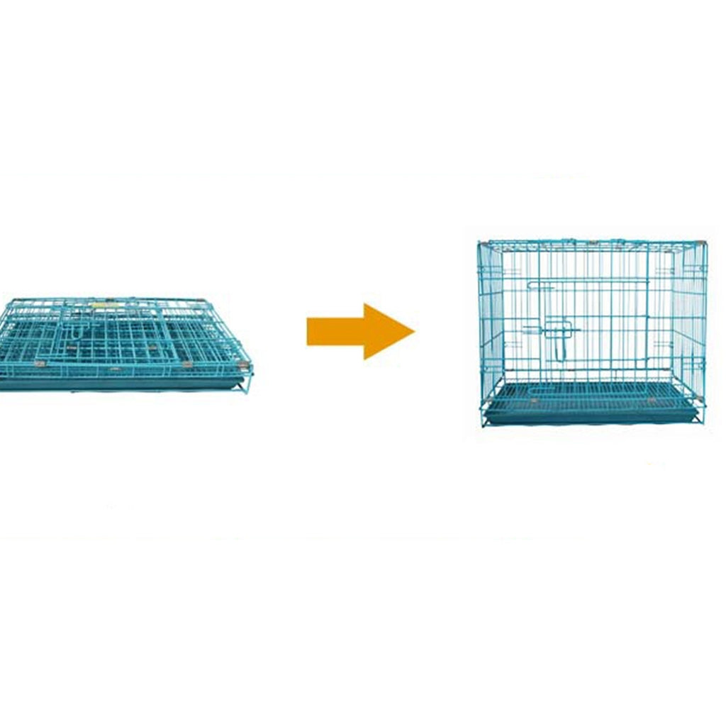 dog cage pet cage wire cage cat cage folded cage different size   70cm   Blue - Mega Save Wholesale & Retail - 2
