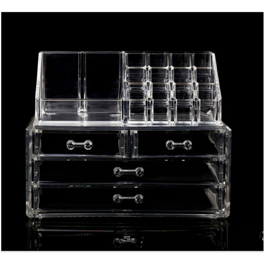 Clear Acrylic Makeup Cosmetics Jewelry Organizer Display Box Storage - Mega Save Wholesale & Retail - 1