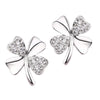 S925 Pure Silver Lucky Clover Love Ear Studs - Mega Save Wholesale & Retail - 1