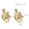 Earrings Cute Little Tortoise 18K Gold Galvanized Zircon - Mega Save Wholesale & Retail - 4