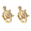 Earrings Cute Little Tortoise 18K Gold Galvanized Zircon - Mega Save Wholesale & Retail - 1