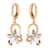 Earrings Five-pointed Star Big Zircon   gold plated white zircon - Mega Save Wholesale & Retail - 1