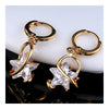 Earrings Five-pointed Star Big Zircon   gold plated white zircon - Mega Save Wholesale & Retail - 2