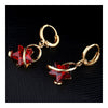 Earrings Five-pointed Star Big Zircon    gold plated red zircon - Mega Save Wholesale & Retail - 2