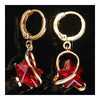Earrings Five-pointed Star Big Zircon    gold plated red zircon - Mega Save Wholesale & Retail - 3