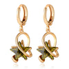Earrings Five-pointed Star Big Zircon   gold plated green zircon - Mega Save Wholesale & Retail - 1
