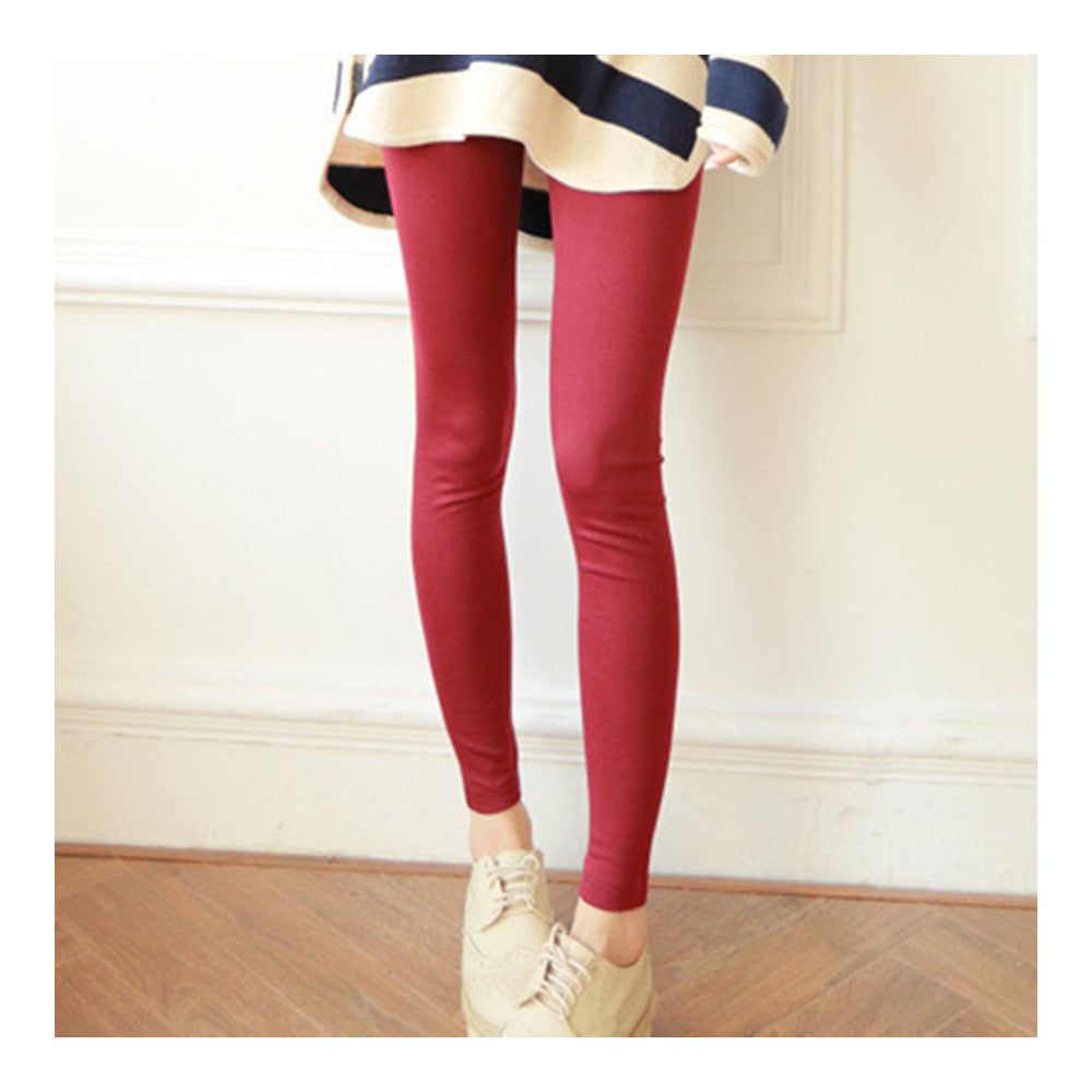 Plus Size Modal Pencil Pants Leggings   wine red   S - Mega Save Wholesale & Retail - 2